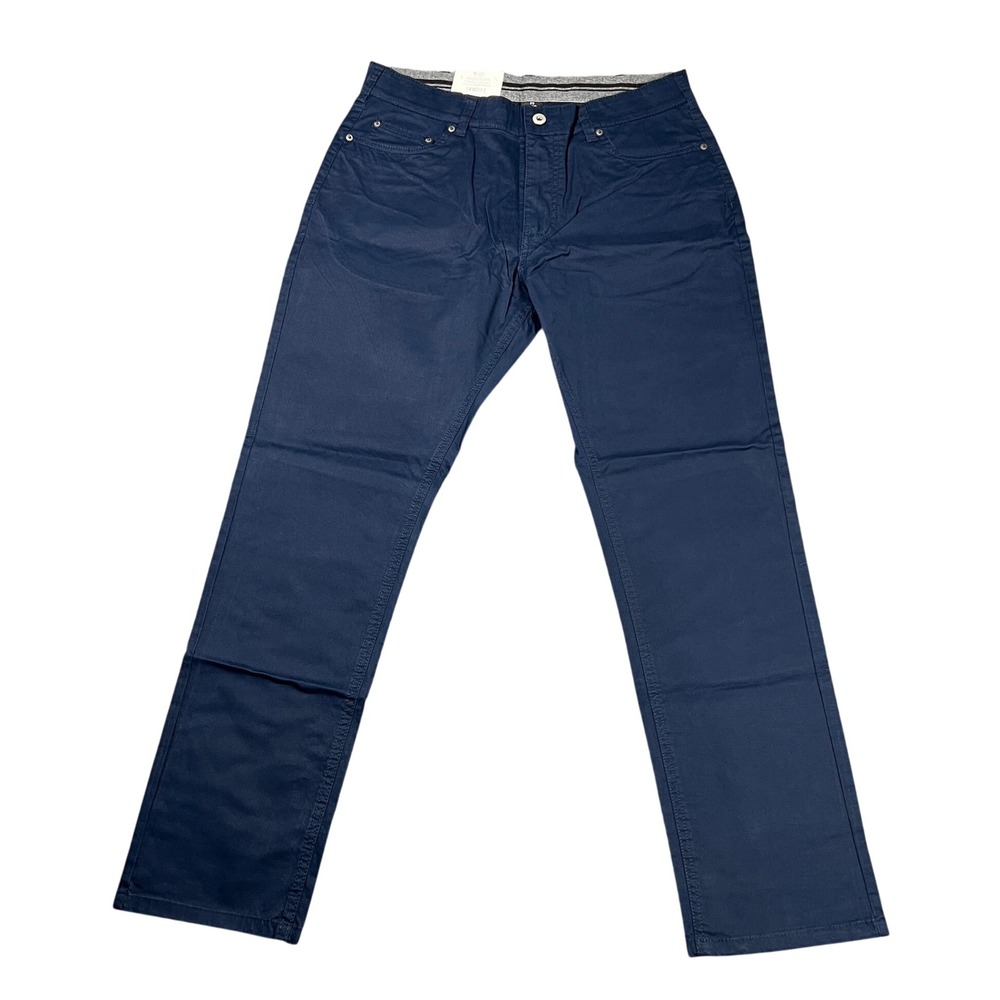 NWT Members Mark Men's 34x30 Mason Straight Fit 5‎ Pocket Stretch Pant Navy Blue